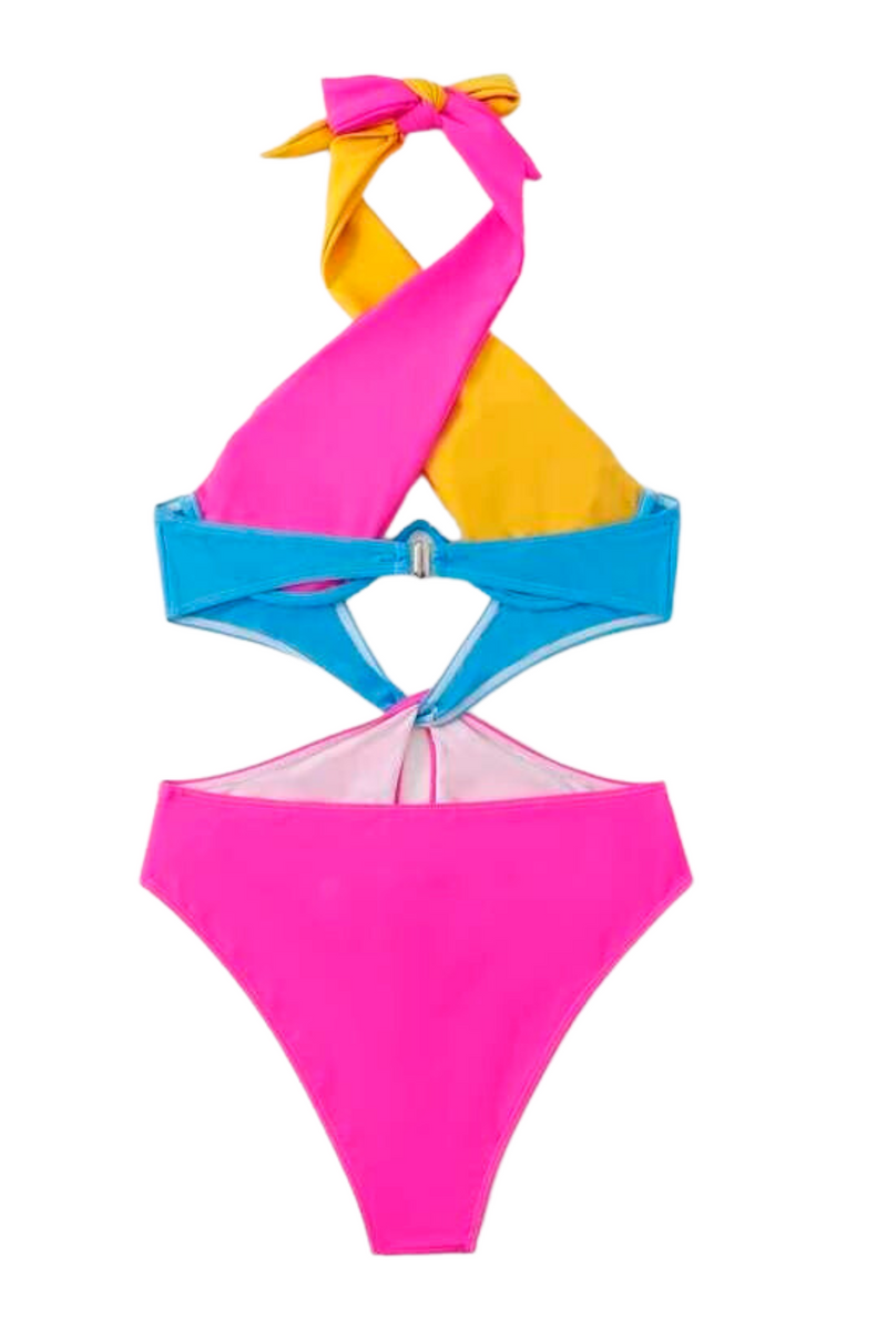 Color Block Luxe Sweetheart One-Piece Swimwear