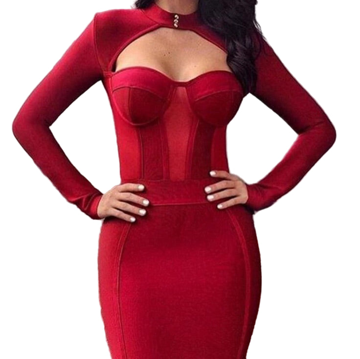 Bossy - long sleeve Bandage bodycon dress  Bella Rose Couture