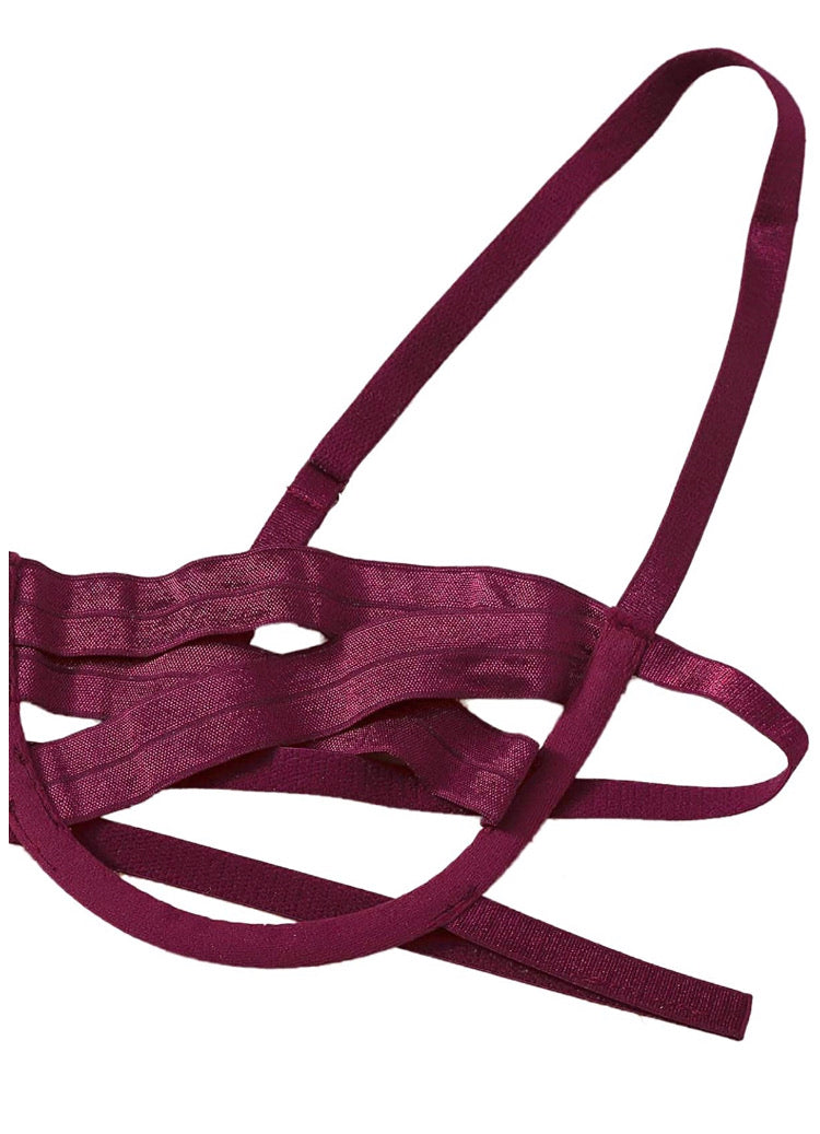 The Cross Up - burgundy lingerie set – Bella Rose Couture