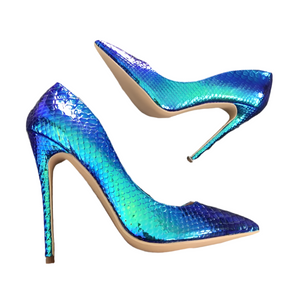 Sneaky - multi color snake print high heel shoes