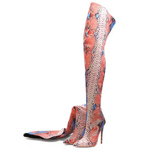 Slytherin Snake Skin Knee-High Boots