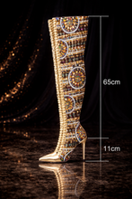 Opulence Royale Embellished Thigh-High Boots