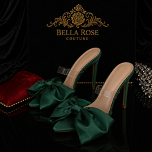 La Nœud Élégance Stiletto Mule - Émeraude Royale