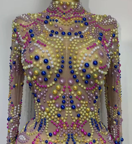 Empress Pearl Illusion Dress