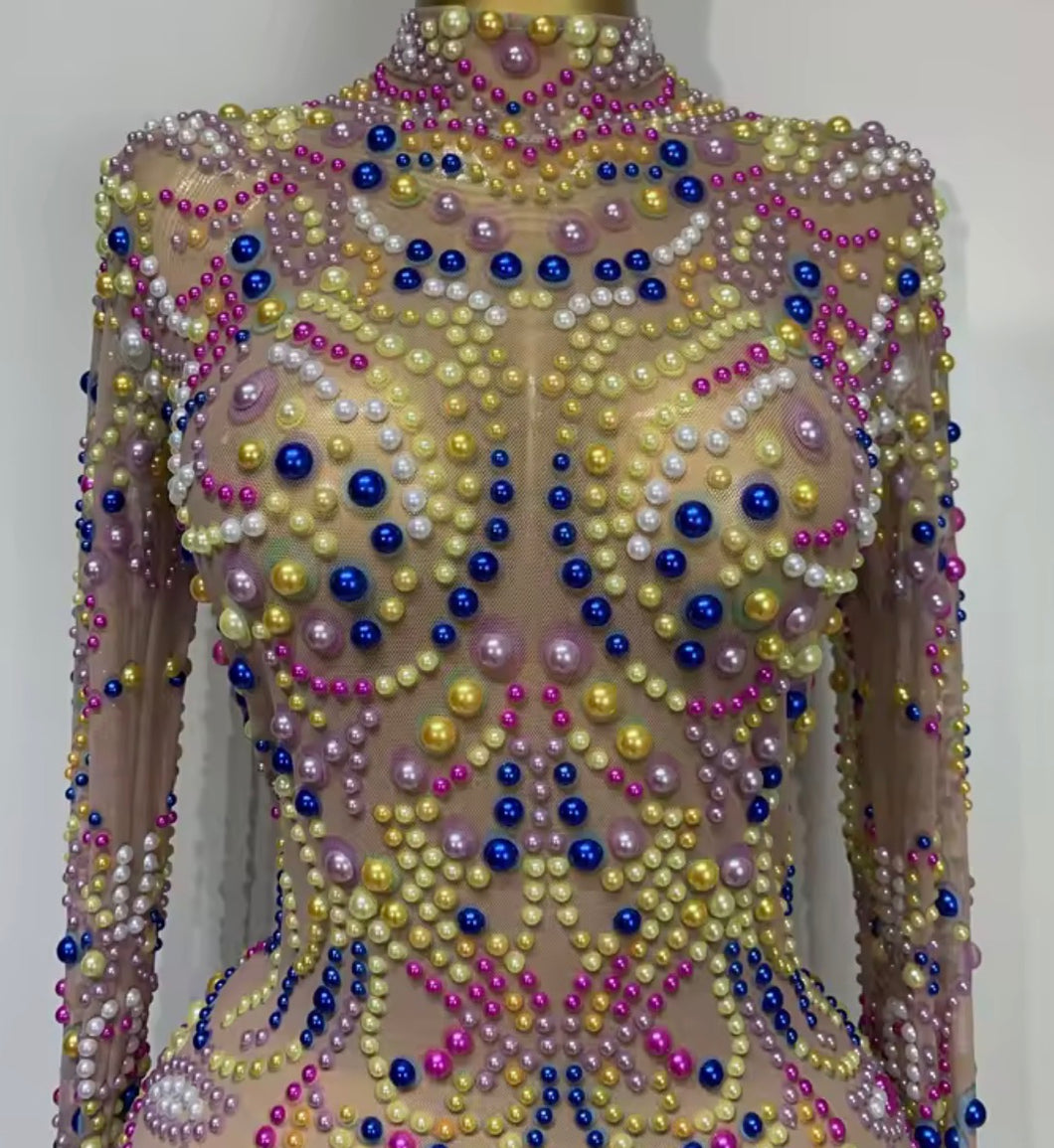 Empress Pearl Illusion Dress