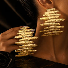 L’OR CASCADE Hammered Gold Statement Earrings