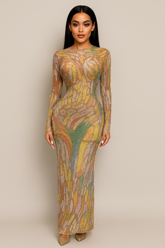 Aurora Radiance Gown
Glow effortlessly in the Aurora Radiance Gown—where shimmering hues and a sculpted silhouette meet pure sophistication. Designed to captivate with every step, this gown is your statement piece for unforgettable evenings.
