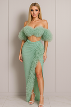 Celestia Sage Two-Piece Corset & Skirt Set