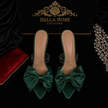 La Nœud Élégance Stiletto Mule - Émeraude Royale