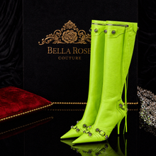 Obsidienne Rivetée Knee High Stiletto Boots