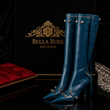 Obsidienne Rivetée Knee High Stiletto Boots