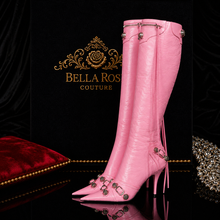 Obsidienne Rivetée Knee High Stiletto Boots
