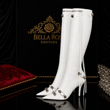 Obsidienne Rivetée Knee High Stiletto Boots