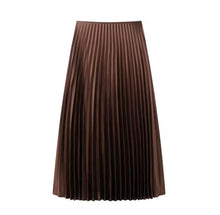 Brown pleated skirt on a white background