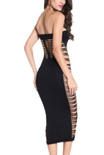 Big Spender- long black cut out tube maxi dress