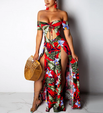 Tropical Breeze - sexy off the shoulder hollow out maxi dress