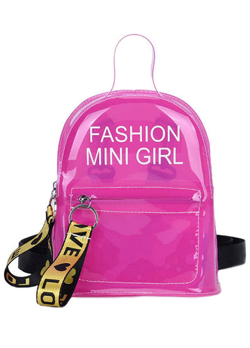 Mini-pink clear fashionable backpacks