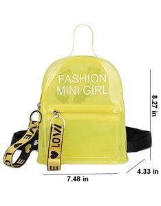 Mini-Yellow mini transparent backpack