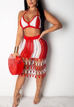 Relaxed-red Crochet matching two piece set