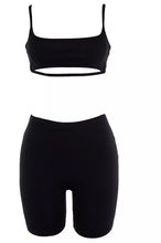 Panther- black 2 piece shorts & top set