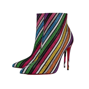 Rainbow stripes - ankle heel boots