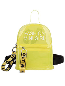 Mini-Yellow mini transparent backpack