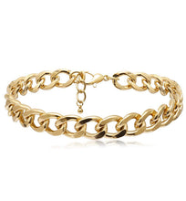 Cuban-10 mm gold plates Cuban style anklet