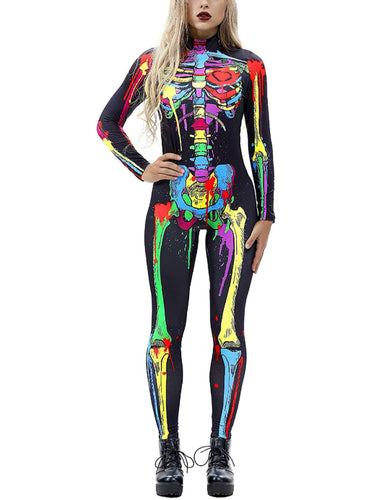 Rainbow skeleton Halloween costume