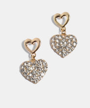 2 Hearts-Double heart stud earrings