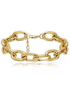 Jay-Yellow Gold Chunky Cuban Link Anklet