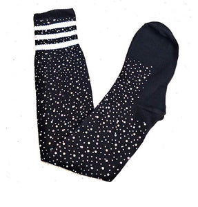 Bling 4 Me - rhinestone over the knee women black socks