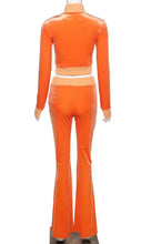 Valerie - orange velour sweatsuit