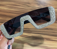 Top off - square women half bling out sunglasses