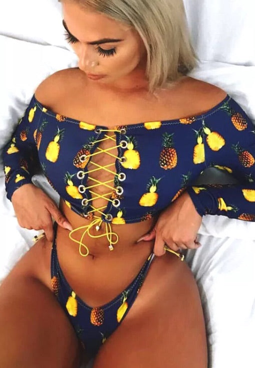 Pineapple supreme - long sleeve swimsuit
