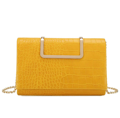 Charming - yellow crocodile print handbag