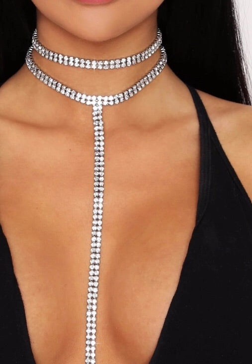 Double Trouble - Double bling Choker Necklace