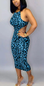 Friction-Cheetah leopard print body con dress
