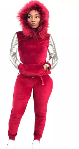 Berry - luxury velour women tracksuit