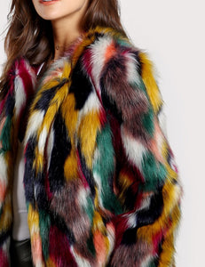Glamorous- Colorful faux fur coat