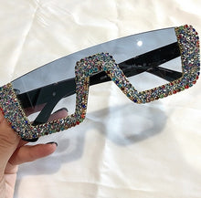 Top off - square women half bling out sunglasses