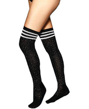 Bling 4 Me - rhinestone over the knee women black socks