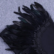 Unique- sexy feather bodycon bandage dress