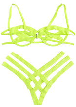 The cross up - lime green lingerie set