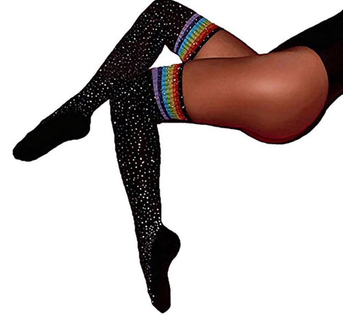 Bling 4 me - Rainbow bling over the knee socks