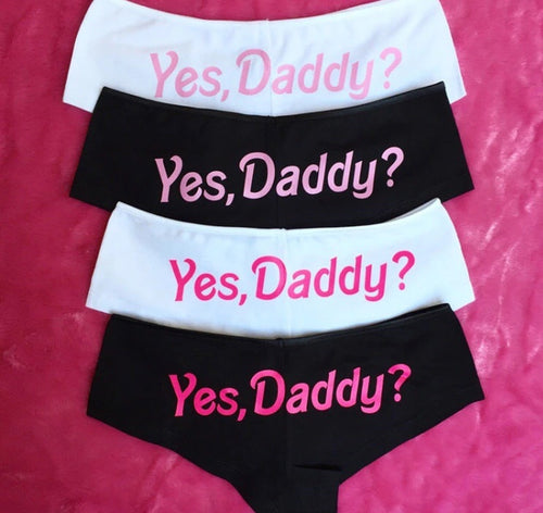 Yes Daddy Panties - Sexy Women Yes Daddy Print Naughty Panties