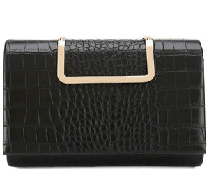 Charming - black crocodile print handbags