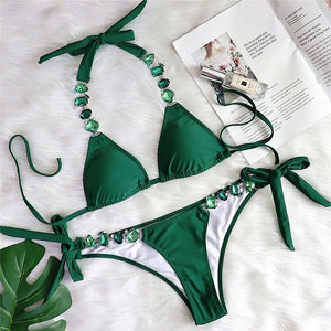 Green diamond- Bling out swimsuit