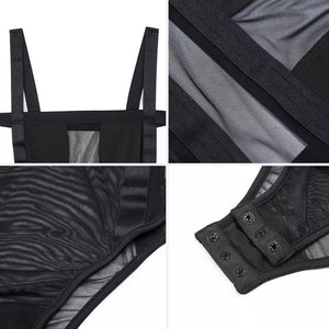 Maxie - black mesh See-through bodysuit